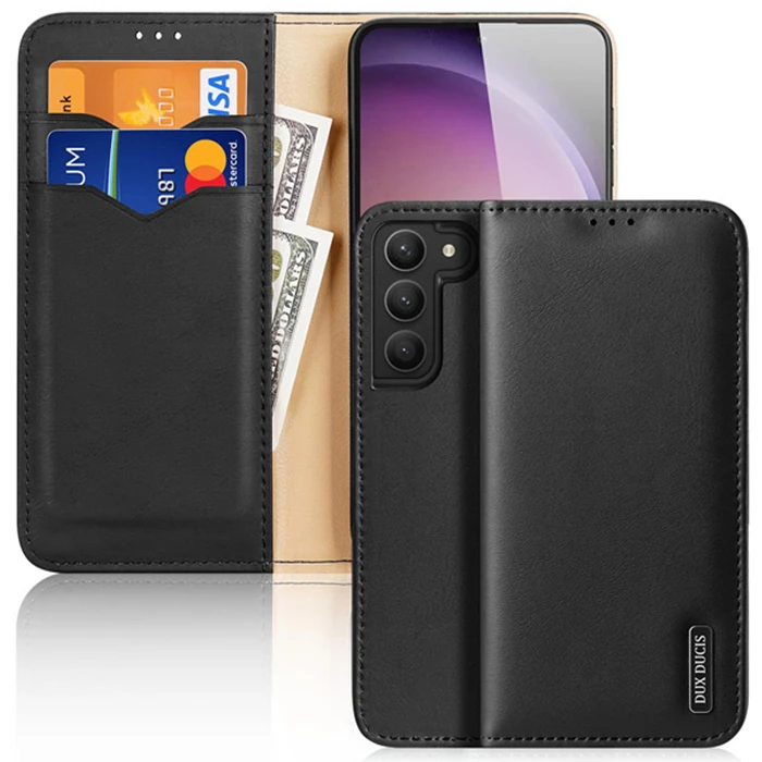 Dux Ducis SM Galaxy S23 Kılıf Mıknatıslı Cüzdanlı Deri Kılıf Hivo Series-(5775) - Kırmızı