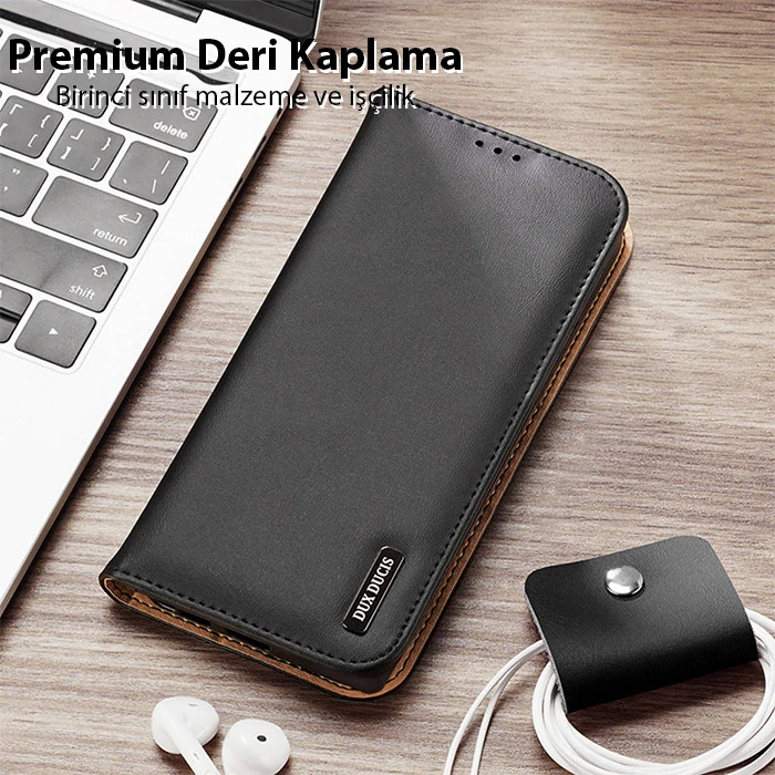 Dux Ducis SM Galaxy S23 Kılıf Mıknatıslı Cüzdanlı Deri Kılıf Hivo Series-(5775) - Kırmızı