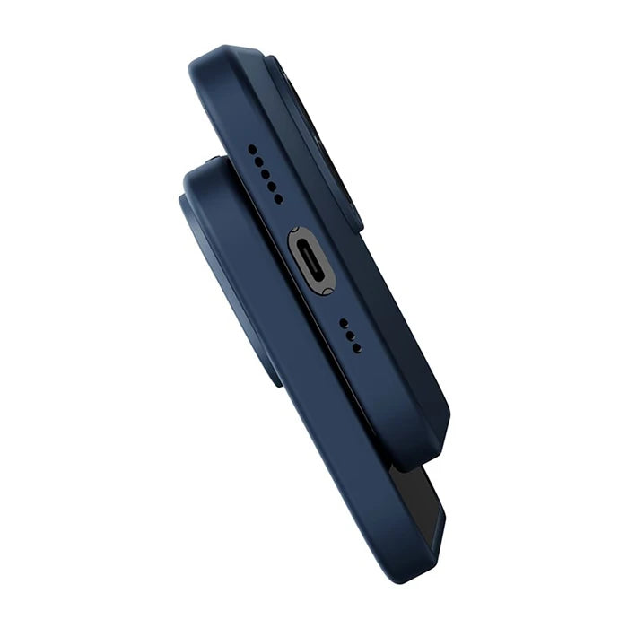 Baseus Liquid Silica Gel iPhone 14 Plus 6.7 Magsafe Silikon Kılıf + Tempered Ekran Koruyucu Set-(5775) - Mavi
