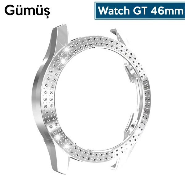 ALLY Huawei GT2 46mm Diamond Taş İşlemeli Bumper Kılıf-(5775) - Siyah