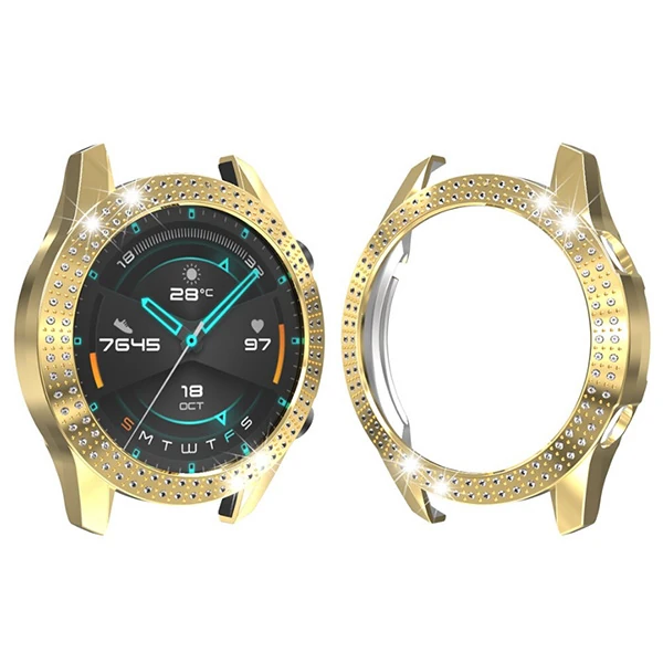ALLY Huawei GT2 46mm Diamond Taş İşlemeli Bumper Kılıf-(5775) - Gri