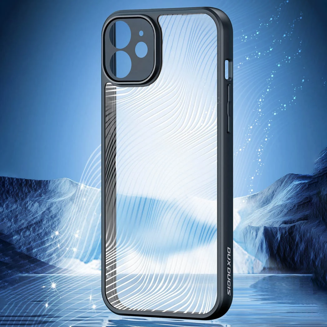 Dux Ducis iPhone 12 Aimo Series Premium Buzlu Sert PC-TPU Kılıf-(5775) - Siyah