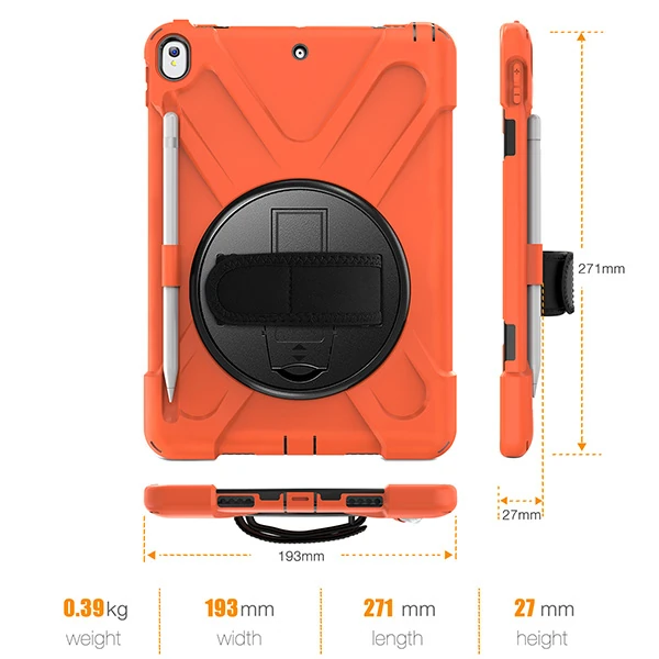 İPad Pro 10.5 Air10.5 2019 Kalem Yerli Standlı Zırh Kılıf Shockproof case-(5775) - Siyah
