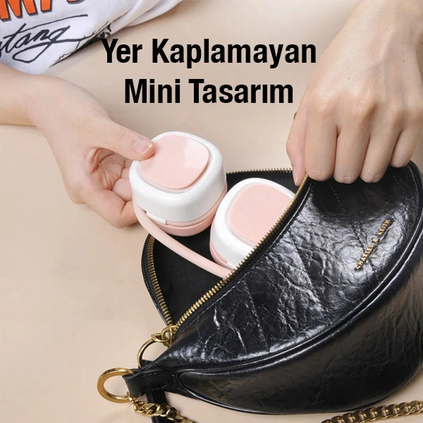 MEMO G02 Boyun Askılıklı Mini Fan Taşınabilir Şarjlı Soğutucu Boyun Fanı-(5775) - Lacivert