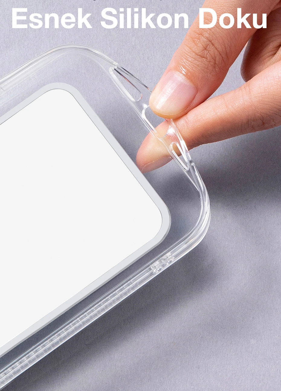 Baseus iPhone 13 Pro Max 6.7 Manyetik Magsafe Standlı Silikon Kılıf-(5775) - Şeffaf 2