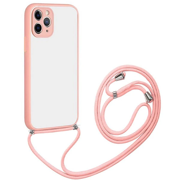 ALLY iPhone 11 Pro Max 6.7 Askılı Koruyucu Silikon Kılıf-(5775) - Siyah