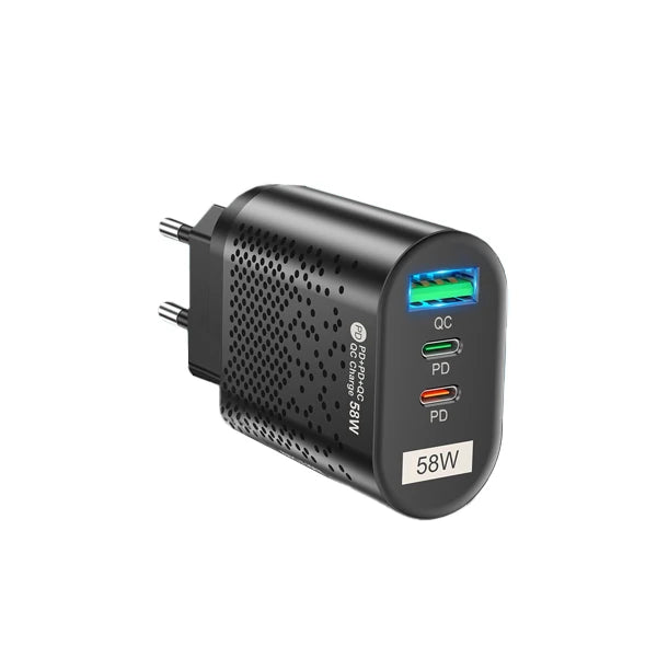 USLİON PD 58W USB + Type-c Hızlı Şarj Başlığı-(5775) - Siyah