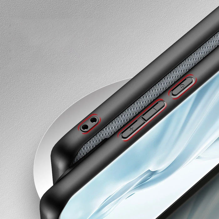 Dux Ducis Fino Serisi Xiaomi Mi 11 Kılıf Premium Dokuma Silikon Kılıf-(5775) - Siyah