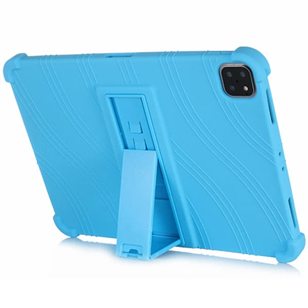 ALLY iPad Air 10.9 İnç Standlı Silikon Kılıf 20202022-(5775) - Açık Mavi