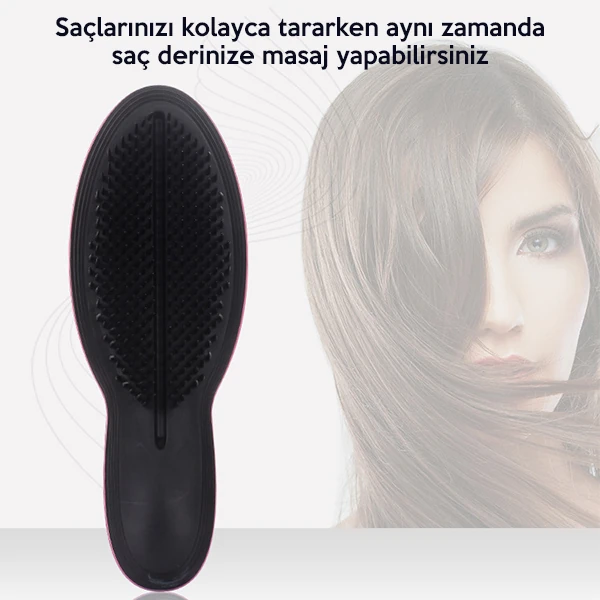EZERE Siyah Saç Açma Ve Tarama Fırçası Saç Tarağı-(5775) - Siyah