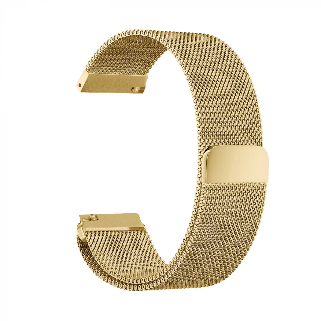 22MM Gear S3 Watch 4 -GT2 GT2E 46MM KayışKordon Metal Milano Loop-(5775) - Gold