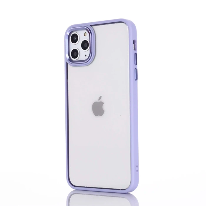 Ally iPhone 13 Pro 6.1inç Kılıf Parlak Renkli Çerçeveli Ultra Lüx TPU Silikon Kılıf-(5775) - Mor