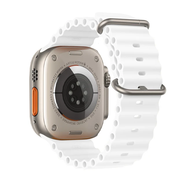 Ally Apple Watch 7-8 45mm 6-5-4 44mm Watch Ultra 49mm Marine Silikon Kayış Kordon 3-2-1 42mm-(5775) - Turuncu
