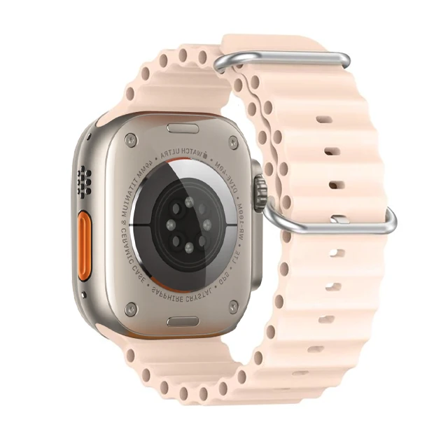 Ally Apple Watch 7-8 45mm 6-5-4 44mm Watch Ultra 49mm Marine Silikon Kayış Kordon 3-2-1 42mm-(5775) - Lila