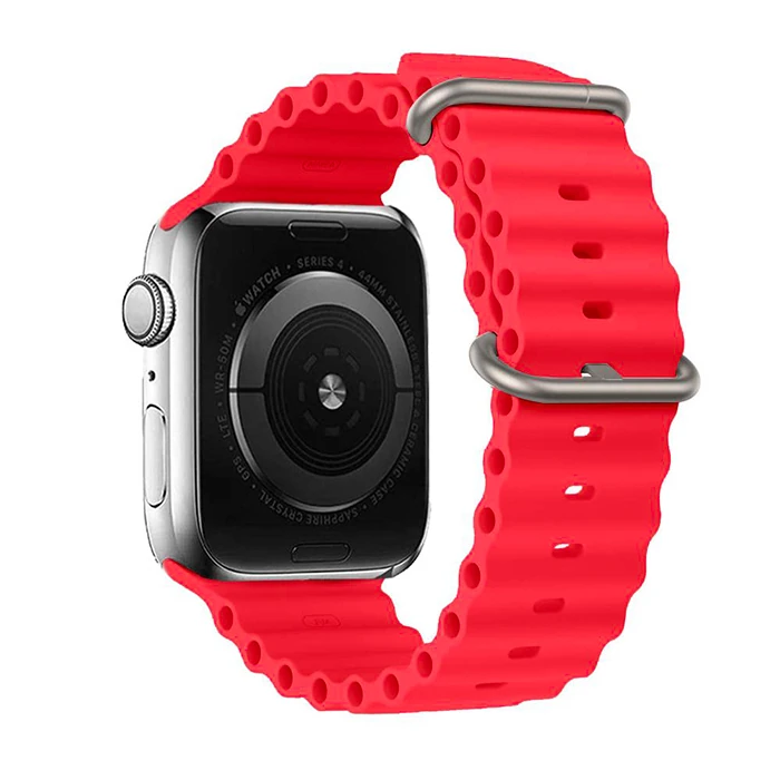 Ally Apple Watch 7-8 45mm 6-5-4 44mm Watch Ultra 49mm Marine Silikon Kayış Kordon 3-2-1 42mm-(5775) - Açık Gri