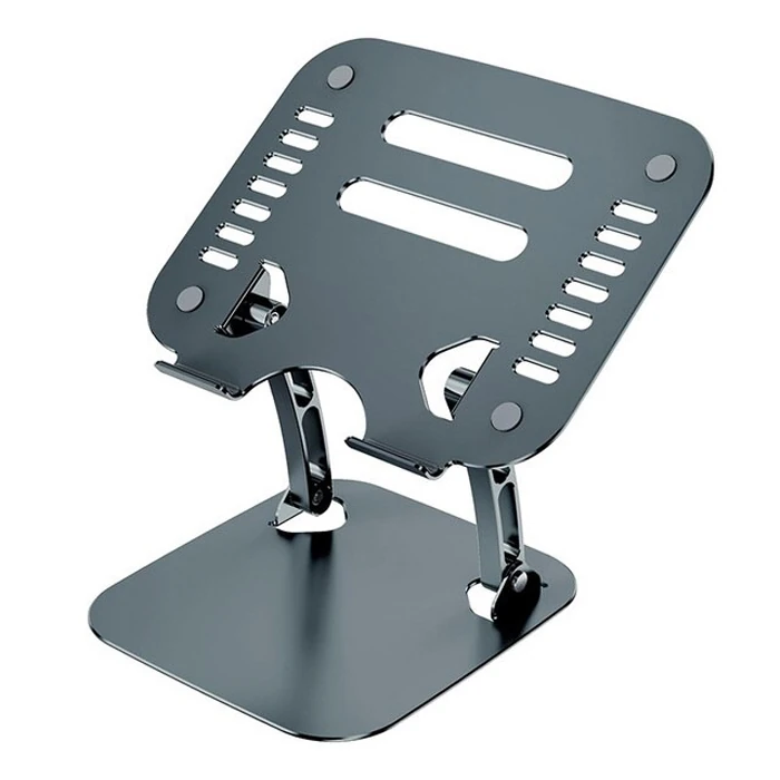 Ally  T602 Ayarlanabilir Katlanır Isı Havalandırmalı Alüminyum Laptop Standı-(5775) - Gümüş