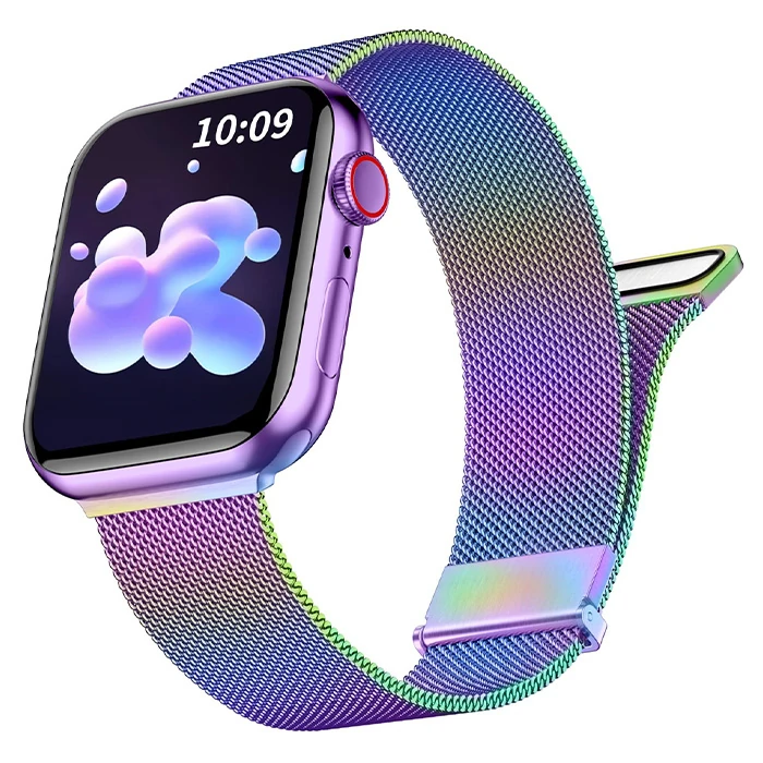 Ally Apple Watch 7-8 45mm 6-5-4 44mm Kayış Kordon Metal Milano Loop 3-2-1 42mm-(5775) - Bronz