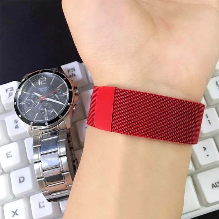 Ally Apple Watch 7-8 45mm 6-5-4 44mm Kayış Kordon Metal Milano Loop 3-2-1 42mm-(5775) - Şampanya Rengi