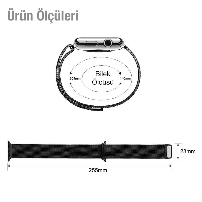 Ally Apple Watch 7-8 45mm 6-5-4 44mm Kayış Kordon Metal Milano Loop 3-2-1 42mm-(5775) - Bronz