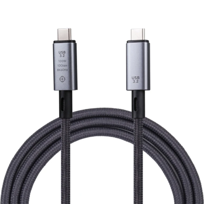 Ally USB 3.2 100W Type-C to Type-C 8K Görüntü-Data ve Ultra Hızlı Şarj Kablosu 1 Metre-(5775) - Siyah