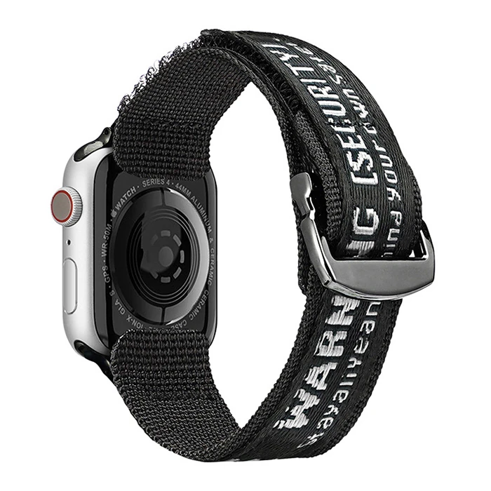 Dux Ducis Apple Watch 42/44/45MM için Kayış Kordon Lylon Loop-(5775) - Siyah-Gri
