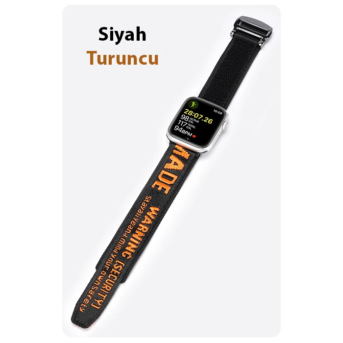 Dux Ducis Apple Watch 42/44/45MM için Kayış Kordon Lylon Loop-(5775) - Siyah-Gri