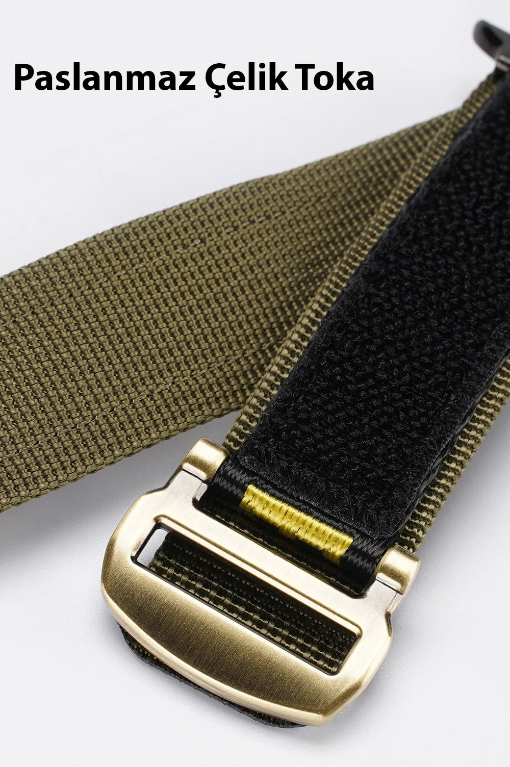 Dux Ducis Apple Watch 42/44/45MM için Kayış Kordon Lylon Loop-(5775) - Yeşil-Sarı