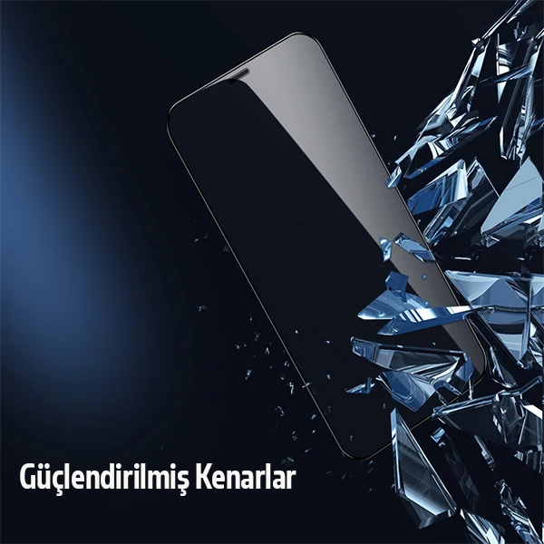 İPhone 12 Pro Max 2İN1 Full Glue Tempered Cam Ekran Koruyucu +Kamera Lens Set-(5775) - Siyah