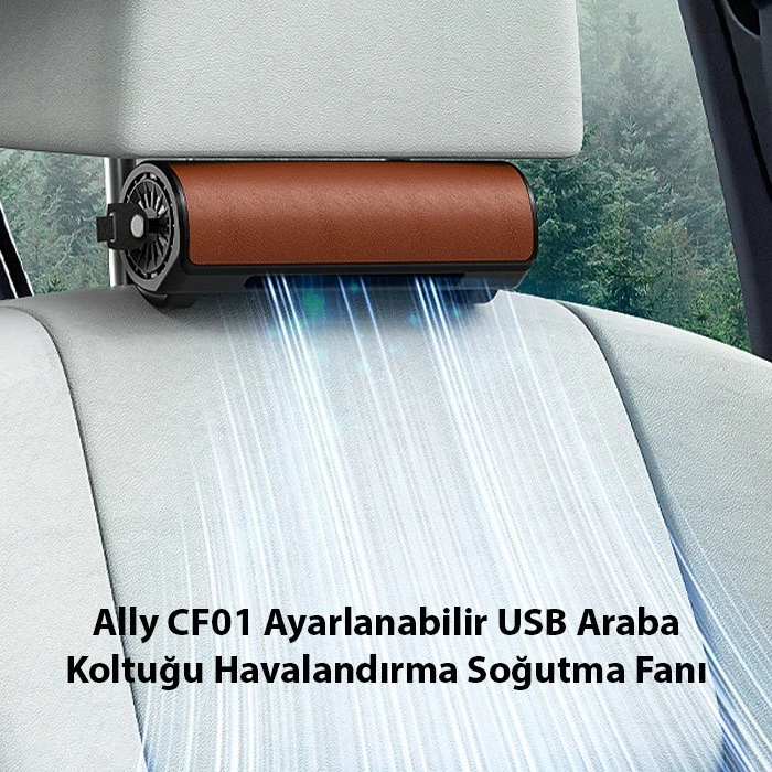 Ally CF01 Ayarlanabilir Araç ve Oyuncu Koltuğu için Havalandırma Soğutma Fanı - USB-(5775) - Siyah
