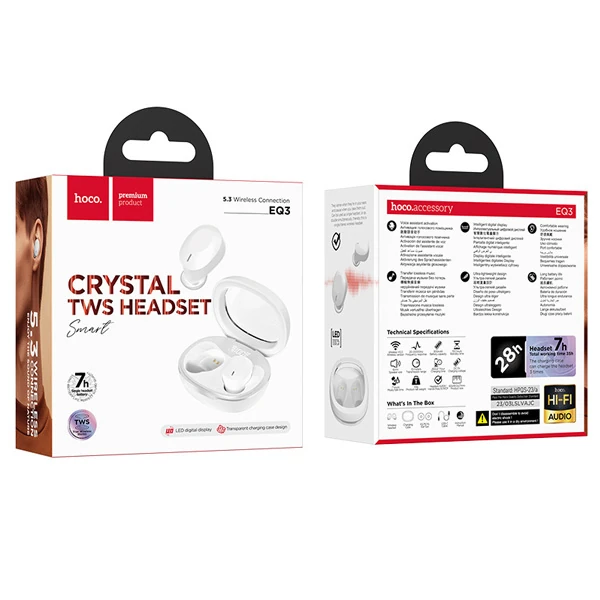 HOCO EQ3 TWS Kablosuz Bluetooth 5.3 Kulakiçi Kulaklık-(5775) - Krem
