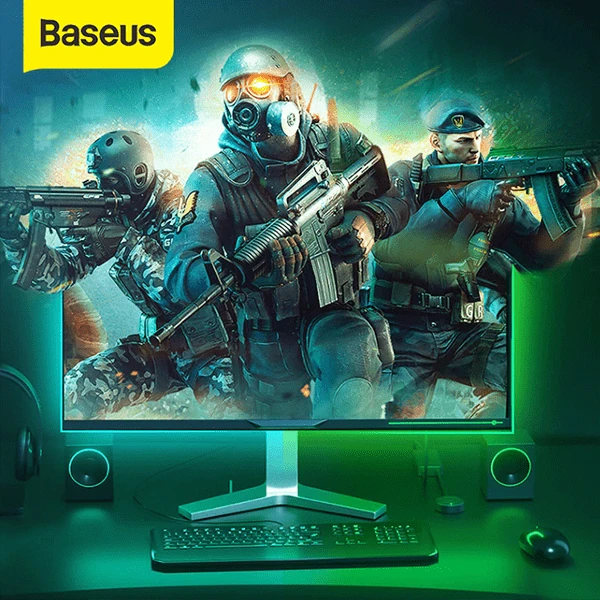 BASEUS Game Light RGB 5050 Esnek Oyuncu Pc LED Şerit Işık 5W15 m-(5775) - Siyah