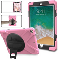 İpad Pro 10.5 3 Katmanlı Standlı Zırh Kılıf/Shockproof Case-(5775) - Mavi