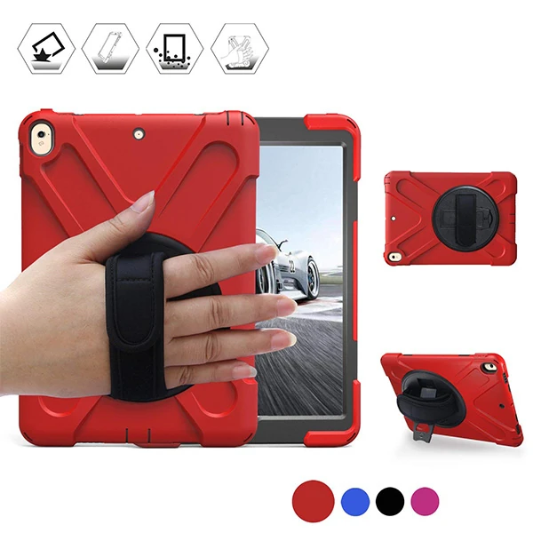 İpad Pro 10.5 3 Katmanlı Standlı Zırh Kılıf/Shockproof Case-(5775) - Mavi