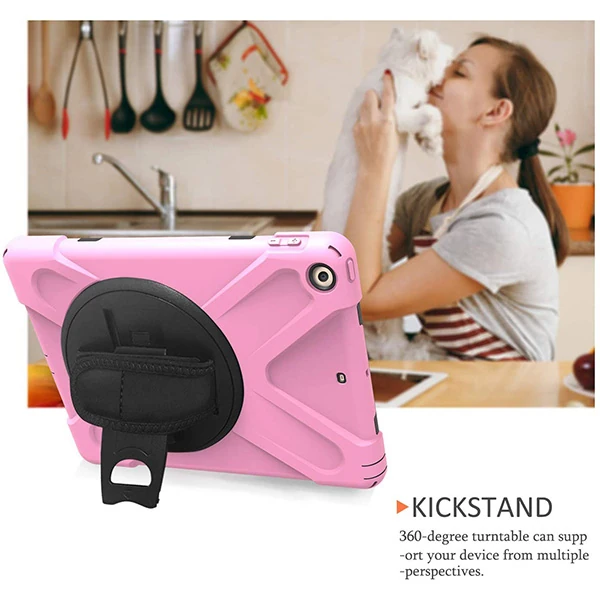 İpad Pro 10.5 3 Katmanlı Standlı Zırh Kılıf/Shockproof Case-(5775) - Mavi