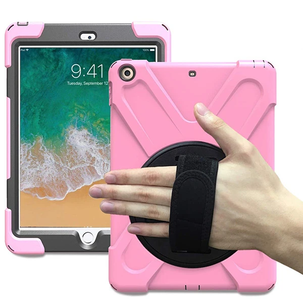 İpad Pro 10.5 3 Katmanlı Standlı Zırh Kılıf/Shockproof Case-(5775) - Mavi