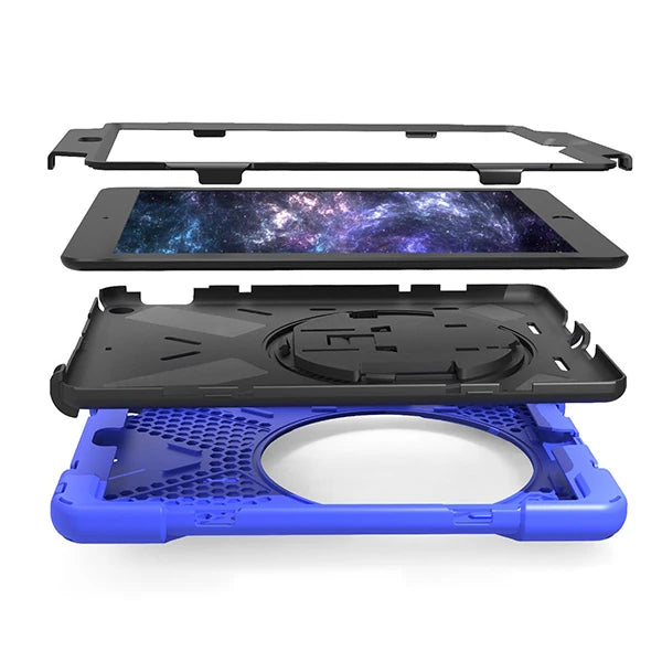 İpad Pro 10.5 3 Katmanlı Standlı Zırh Kılıf/Shockproof Case-(5775) - Mavi