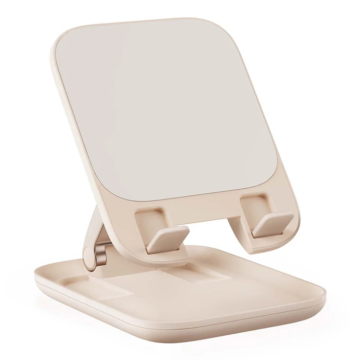 Baseus Seashell Ayarlanabilir Yükseklik Katlanabilir Tablet Standı-(5775) - Krem