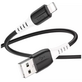 HOCO X82 iPhone Lightning to USB 2.4A Silikon Data ve Şarj Kablosu-(5775) - Siyah