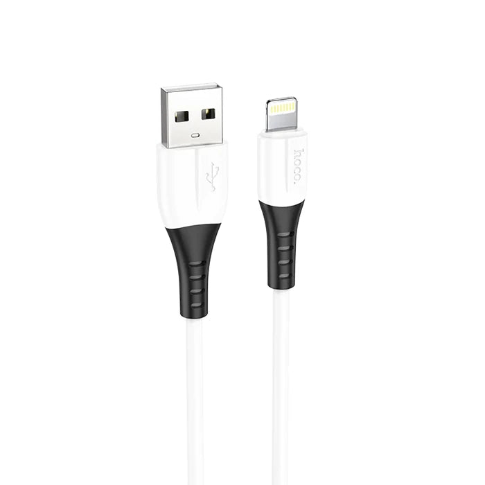HOCO X82 iPhone Lightning to USB 2.4A Silikon Data ve Şarj Kablosu-(5775) - Beyaz