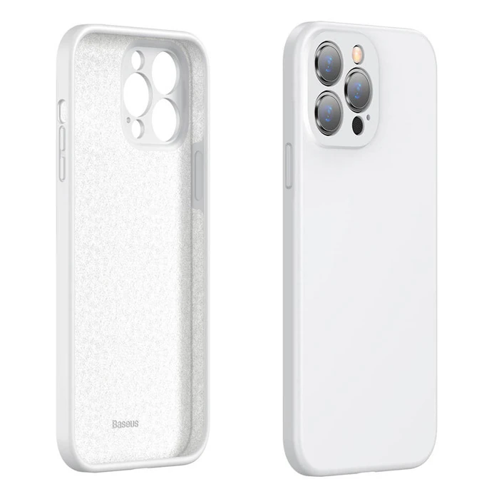 Baseus Liquid iPhone 13 Pro Max Kılıf Kamera Korumalı İçi Kadife Silikon Kılıf-(5775) - Mavi