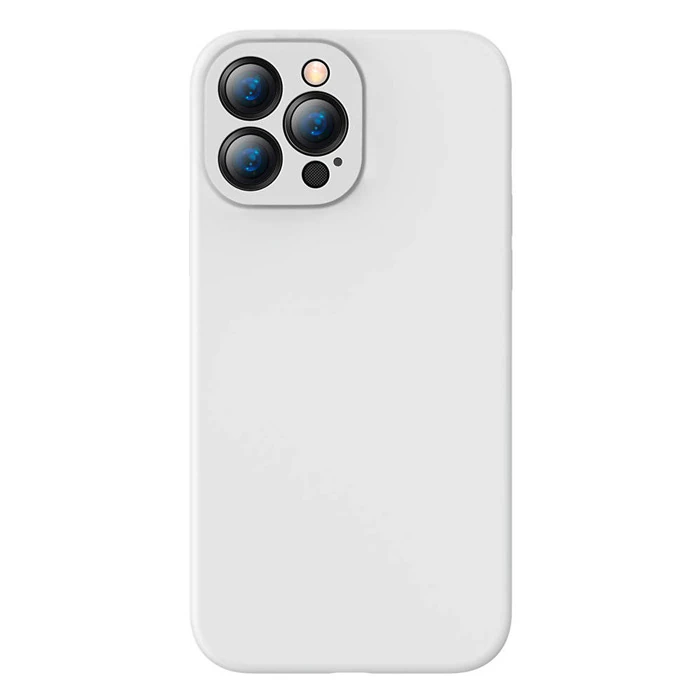 Baseus Liquid iPhone 13 Pro Max Kılıf Kamera Korumalı İçi Kadife Silikon Kılıf-(5775) - Mavi