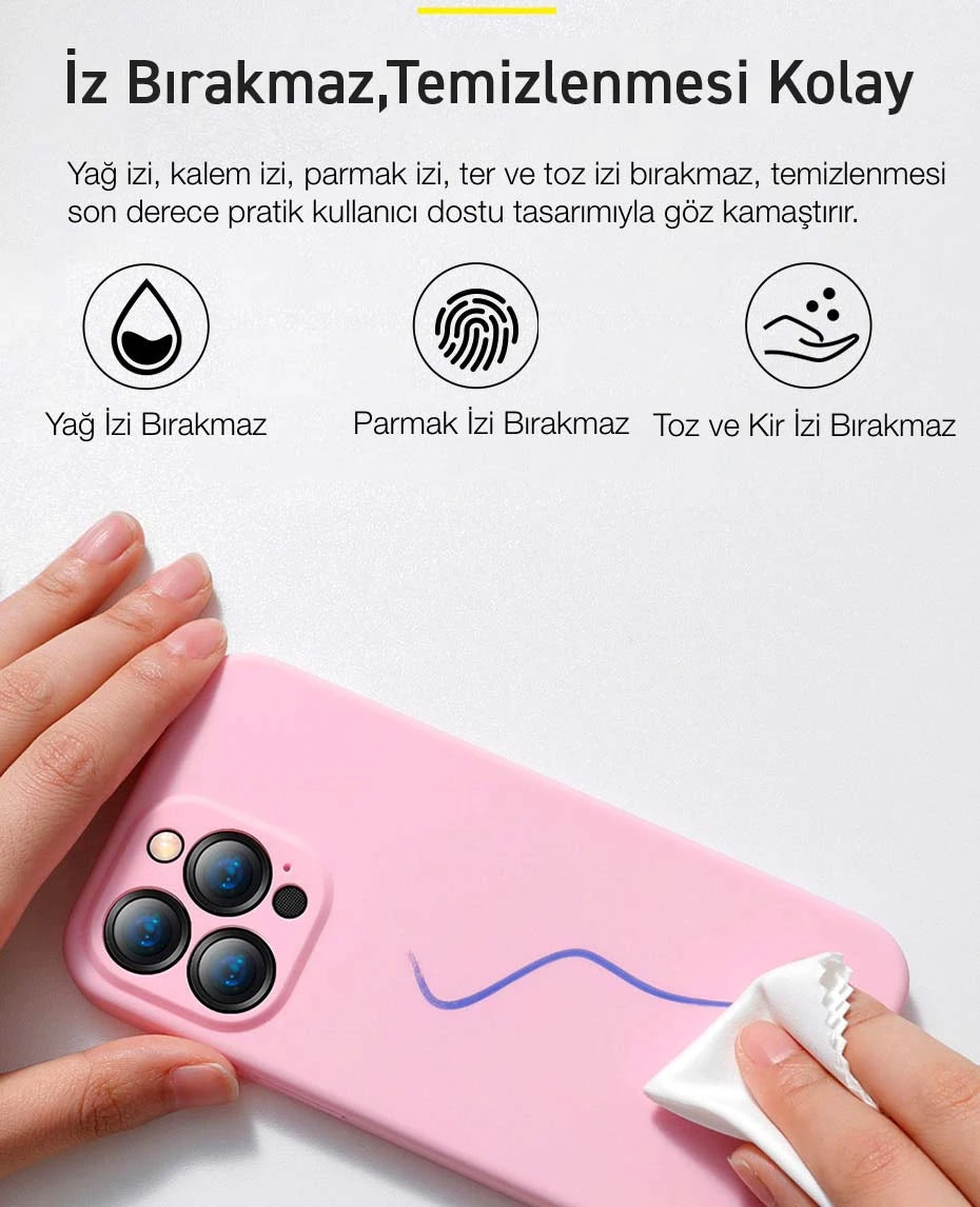 Baseus Liquid iPhone 13 Pro Max Kılıf Kamera Korumalı İçi Kadife Silikon Kılıf-(5775) - Mavi