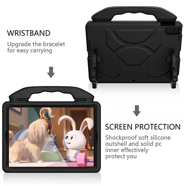 Ally İPAD 7.10.2 PRO 10.5 Kılıf Eva Çocuk Shockproof Standlı Taşınabilir-(5775) - Siyah