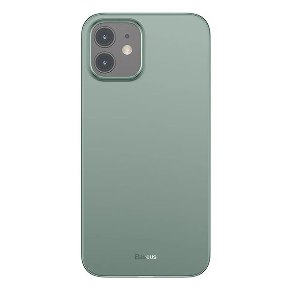 Baseus Wing Case İPhone 12 6.1 Kılıf Ultra İnce Lux Mat Şeffaf Kılıf-(5775) - Yeşil