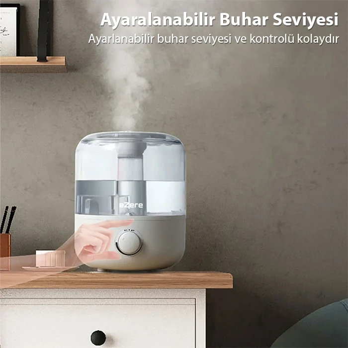 EZERE Yatak Odası için Üstten Doldurmalı 25 L Büyük Su TankıOtomatik Kapanma Sessiz Soğuk Sisli Nemlendirici-(5775) - Beyaz
