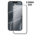 Baseus iPhone 13 Mini 0.23mm Full Kavisli Ekran Koruyucu Cam 2 Adet-(5775) - Siyah