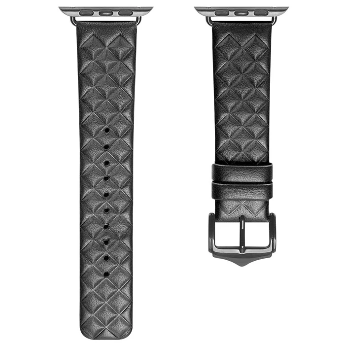 Dux Ducis Apple Watch 38/40/41MM için Enland Serisi Premium Deri Kayış Kordon-(5775) - Siyah