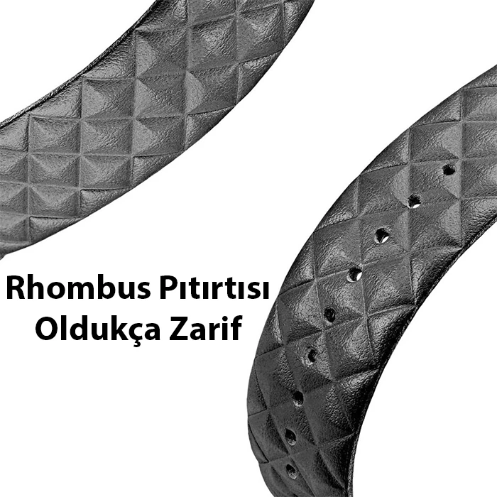 Dux Ducis Apple Watch 38/40/41MM için Enland Serisi Premium Deri Kayış Kordon-(5775) - Siyah