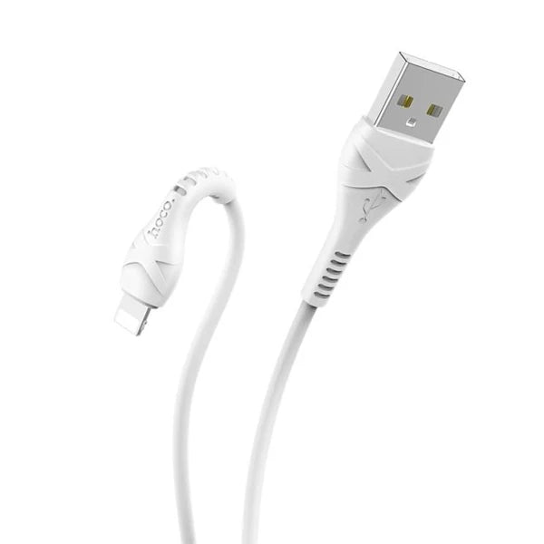 HOCO X37  İPhone 14-13-12-11  Lightning Şarj ve Data Kablosu 1M 2.4A-(5775) - Beyaz