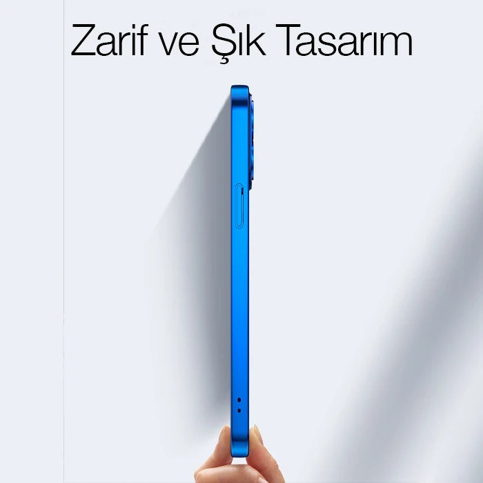 ALLY Fashion Series iPhone 13 Pro Max Kılıf Renkli Kenar Lazer Çerçeveli Silikon Kılıf-(5775) - Rose Gold